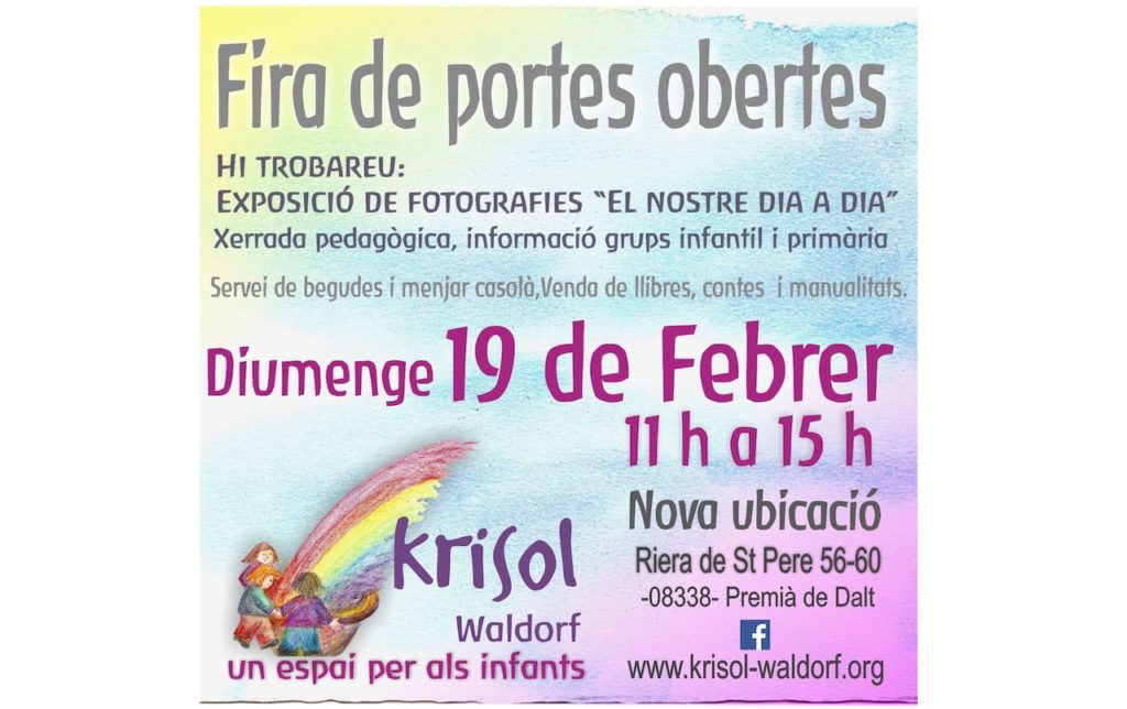 Jornada de Portes Obertes. 19 Febrer 2017 de 11 a 15h