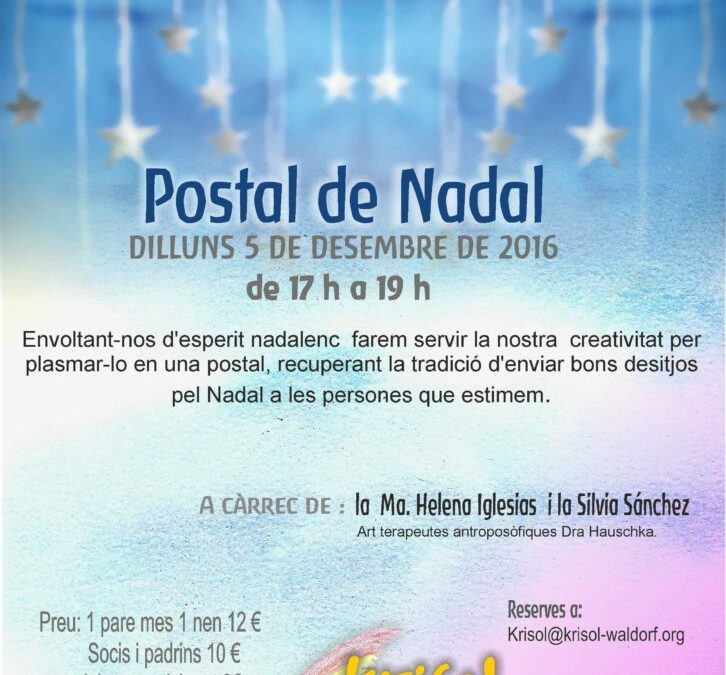 Taller de Postals de Nadal : 5 de Desembre de 2016