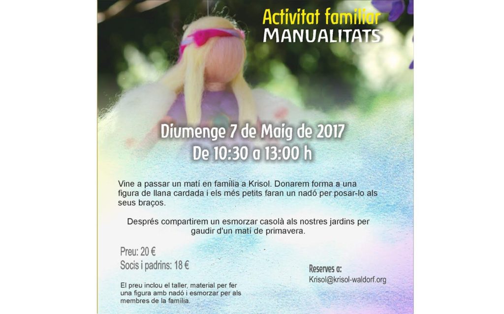 Activitat en familia: Manualitats.  Diumenge 7 de Maig de 2017