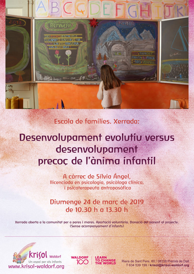 Desenvolupament evolutiu versus  desenvolupament precoç de  l'ànima infantil