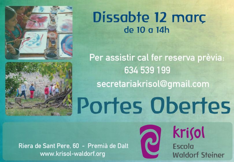 Portes Obertes de Krisol Waldorf Steiner 12 de Març 2022