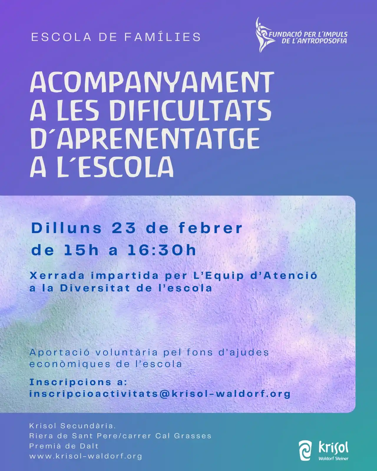 Acompañamiento a las dificultades de aprendizaje en la escuela